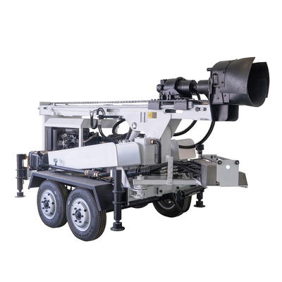 de aanhangwagen opgezette installatie van de water borewell boring