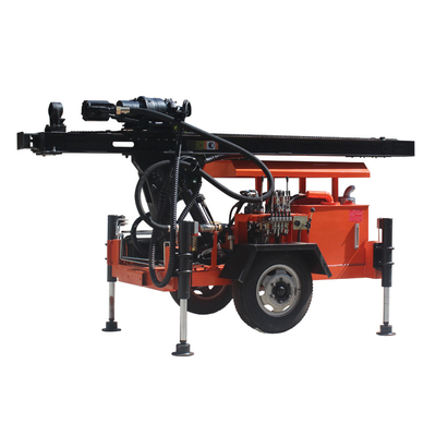 de aanhangwagen zette de hydraulische draagbare installatie van de water borewell boring SLY100 op